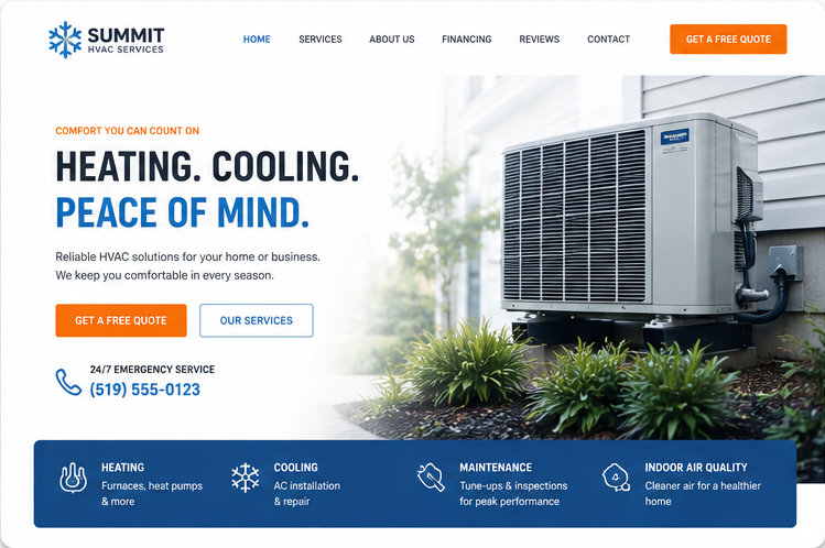 Summit HVAC Services website mockup